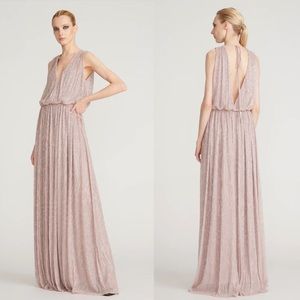 ✨NWT HALSTON Adler dusty rose Shimmer Jersey Gown, size 6